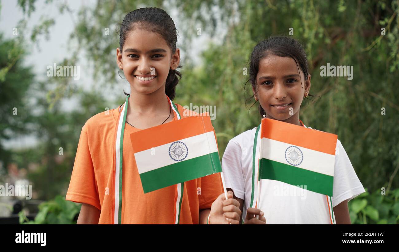 Indian child celebrating Independence or Republic day of India Stock ...