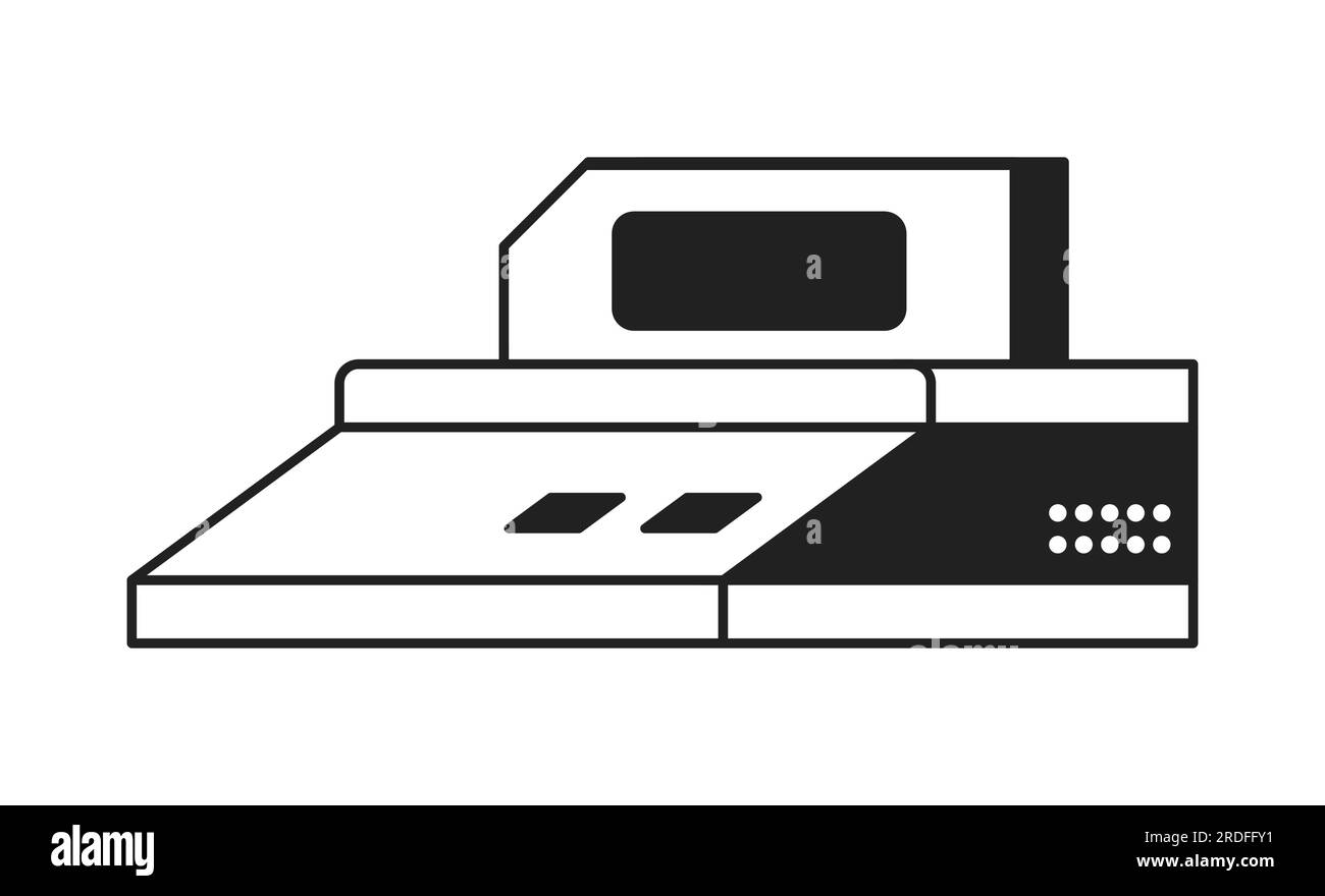 Vintage console for playing games monochrome flat vector object Stock Vector
