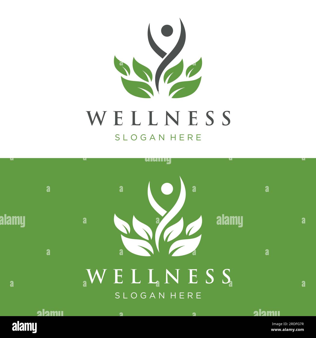 Wellness natural abstract logo design with unique natural person and ...