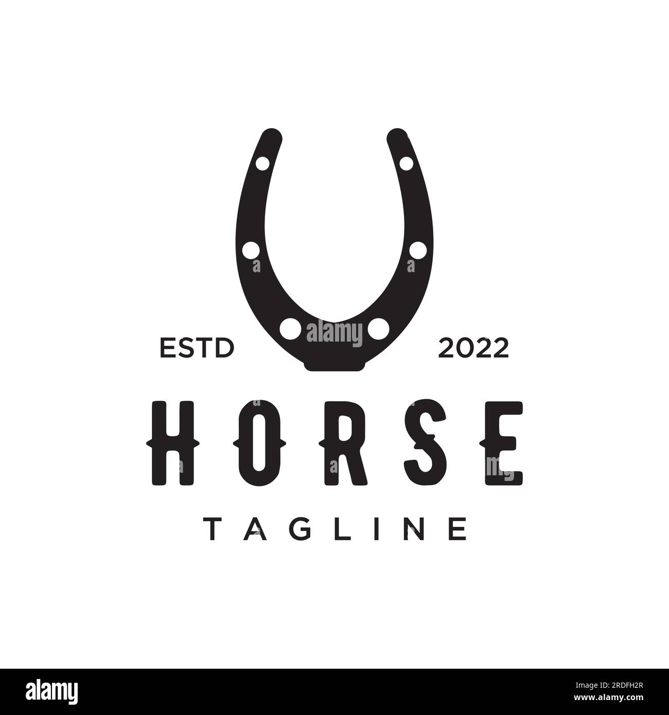 Retro horseshoe logo for ranch, cowboy,badge. which is isolated on the