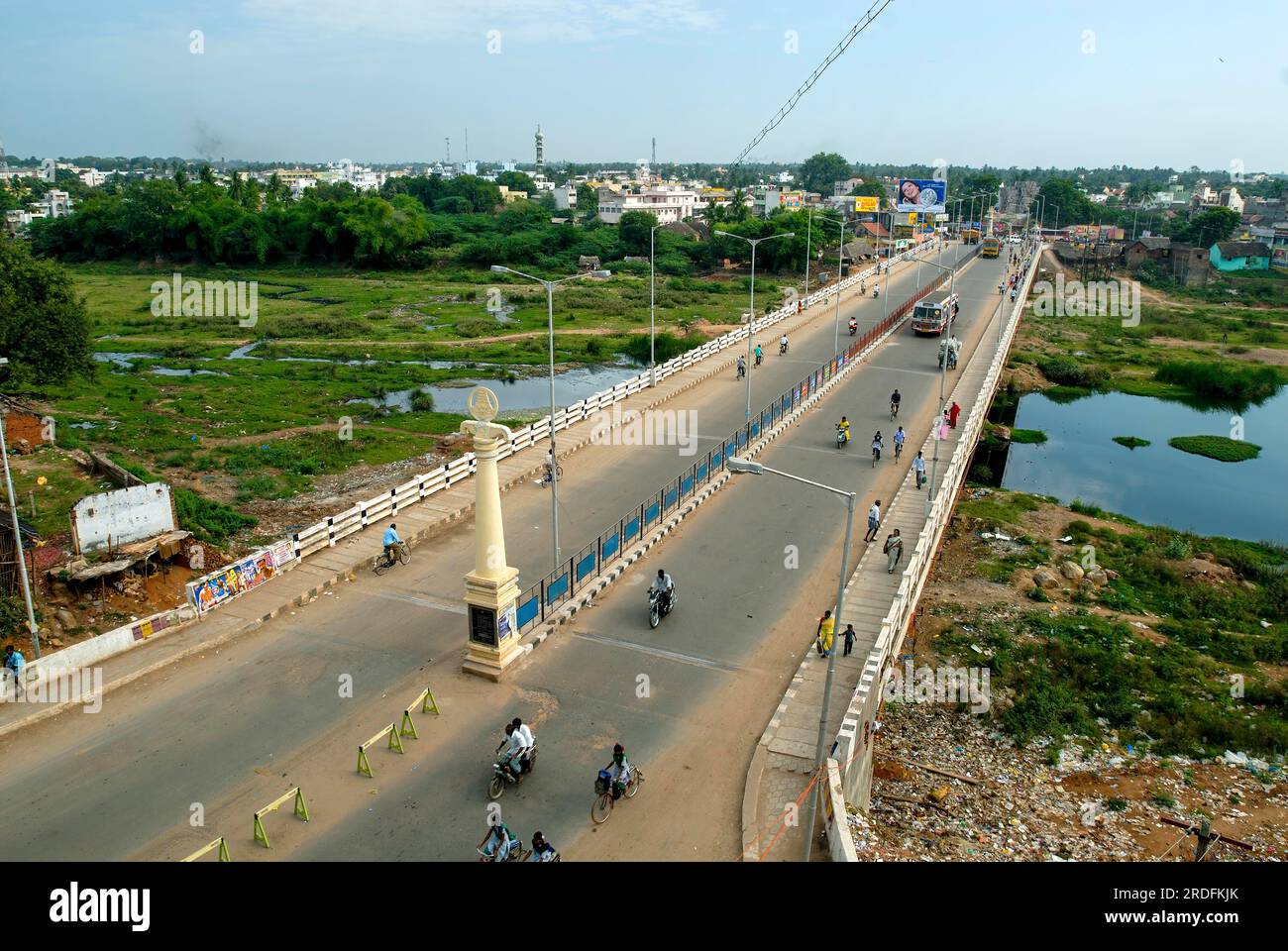Bridge over the Manimuthar River in Virudhachalam, Tamil Nadu, South India, India, Asia Stock Photo