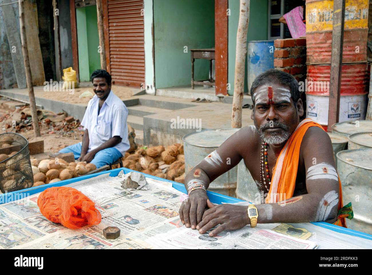 A saivite devotee at Virudhachalam, Tamil Nadu, South India, India, Asia Stock Photo
