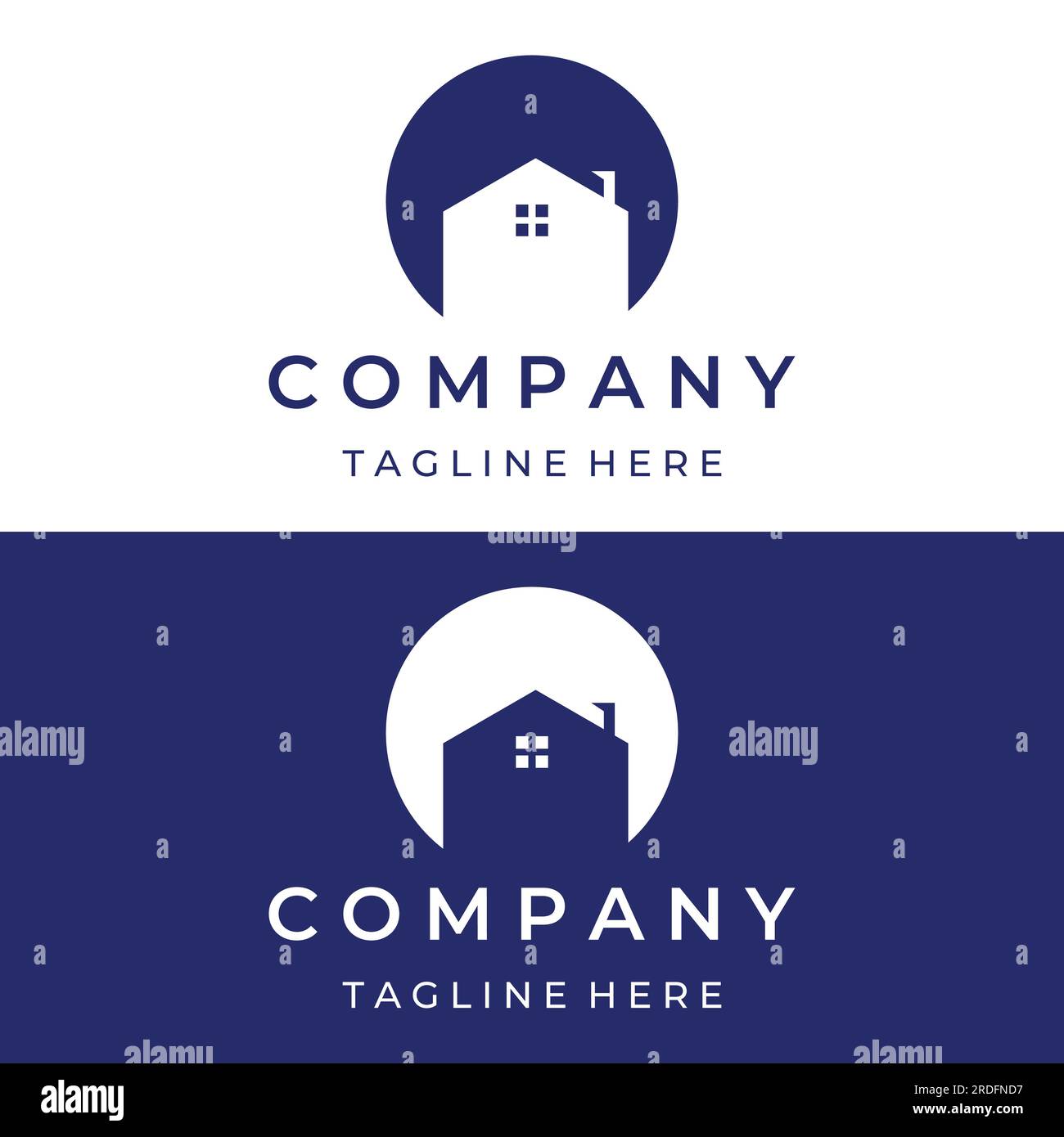Creative logo of a monogram or geometric house or residential building ...