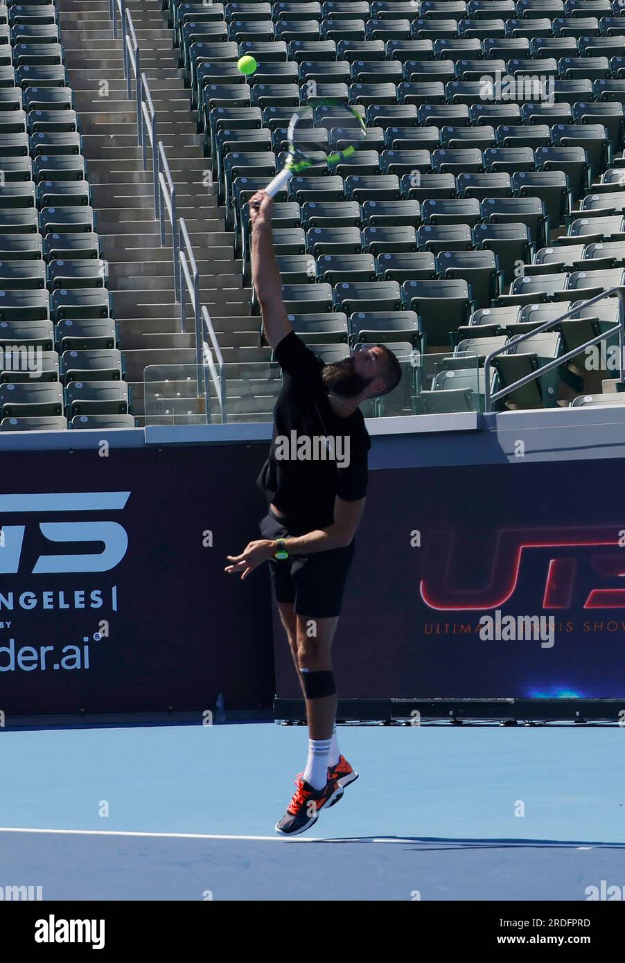 Carson, Ca. 20th July, 2023. Benoit Paire at the Ultimate Tennis Showdown Press Conference at the Dignity Health Sports Park in Carson, California on July 20, 2023. Credit: Faye Sadou/Media Punch/Alamy Live News Stock Photo