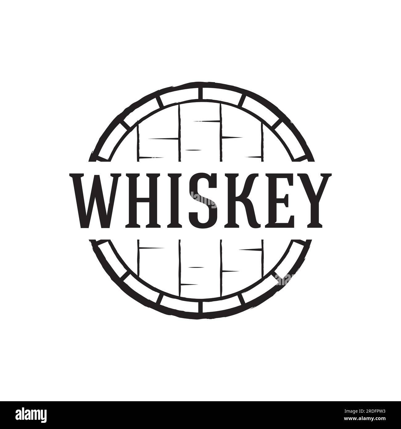 Vintage premium whiskey logo label with hand lettering. for drinks , rum, pub, company Stock