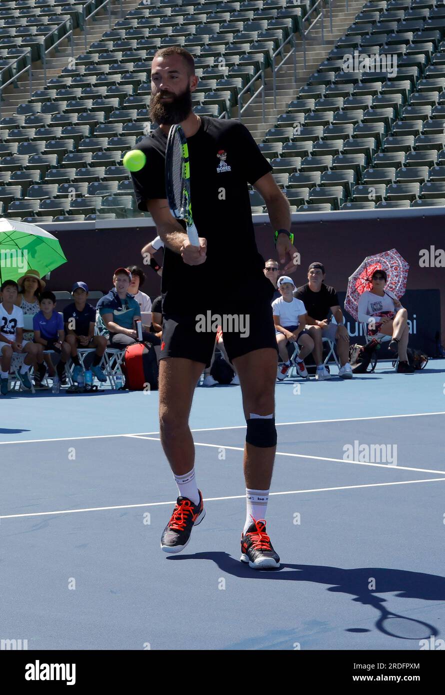 Carson, Ca. 20th July, 2023. Benoit Paire at the Ultimate Tennis Showdown Press Conference at the Dignity Health Sports Park in Carson, California on July 20, 2023. Credit: Faye Sadou/Media Punch/Alamy Live News Stock Photo