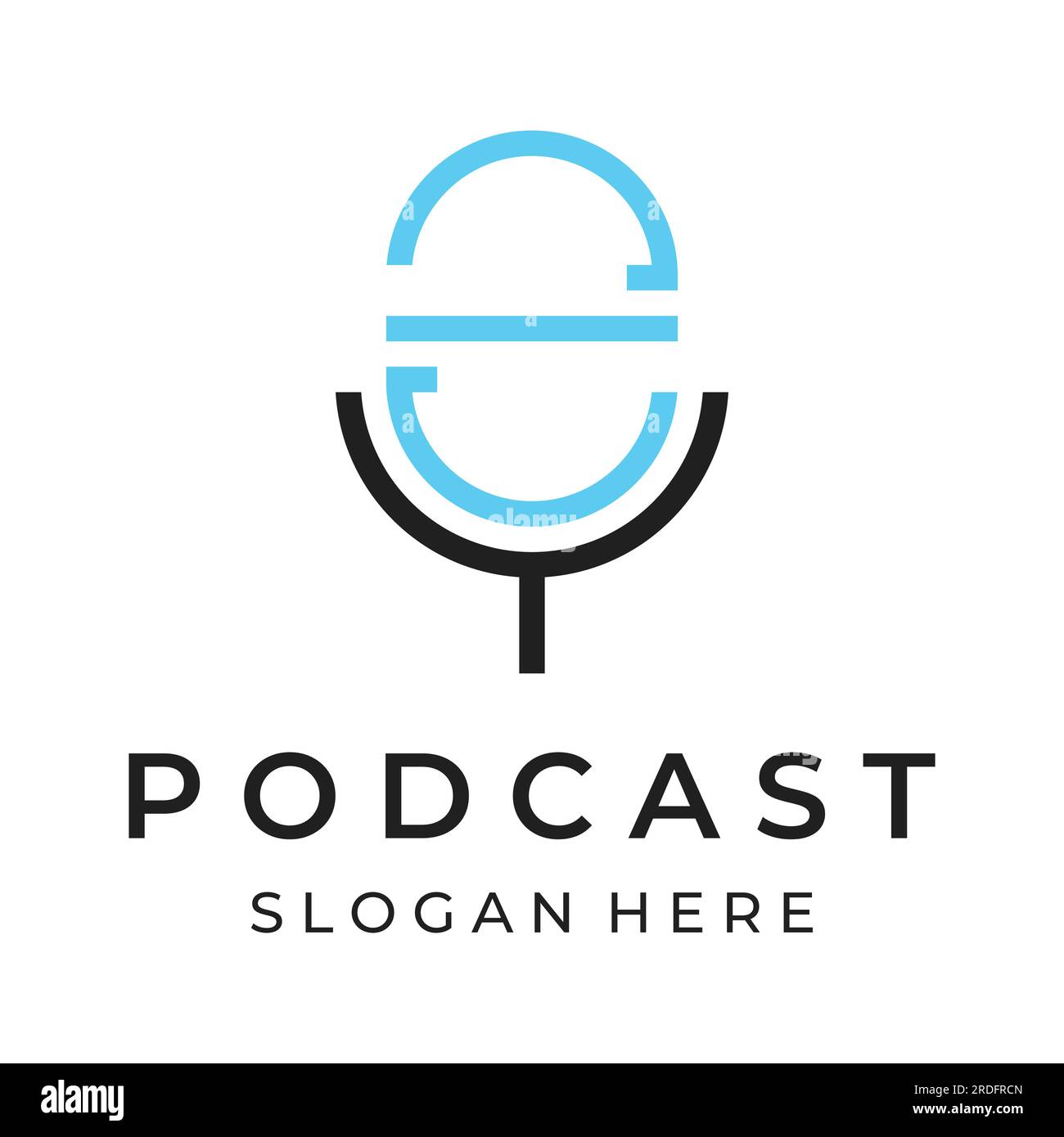 Podcast logo vector design with modern trendy microphone audio. Podcast ...