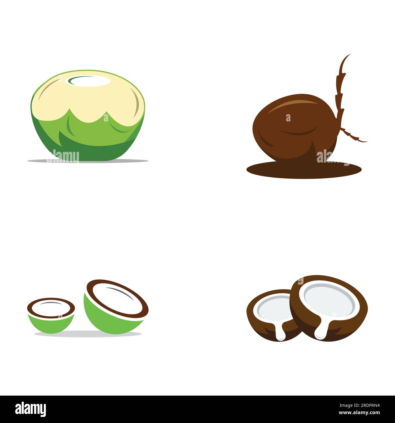 Natural fresh young coconut creative logo. Logo for coconut beverage ...