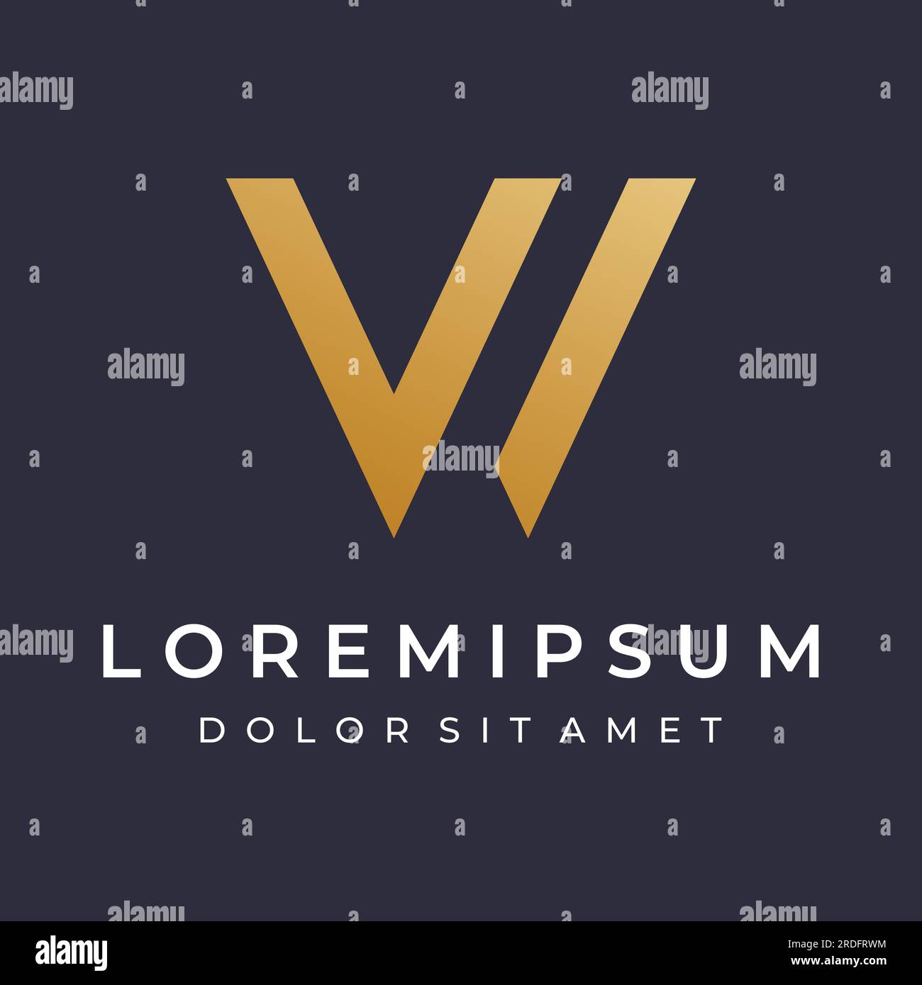 Luxurious and elegant monogram or geometric element initial letter W ...