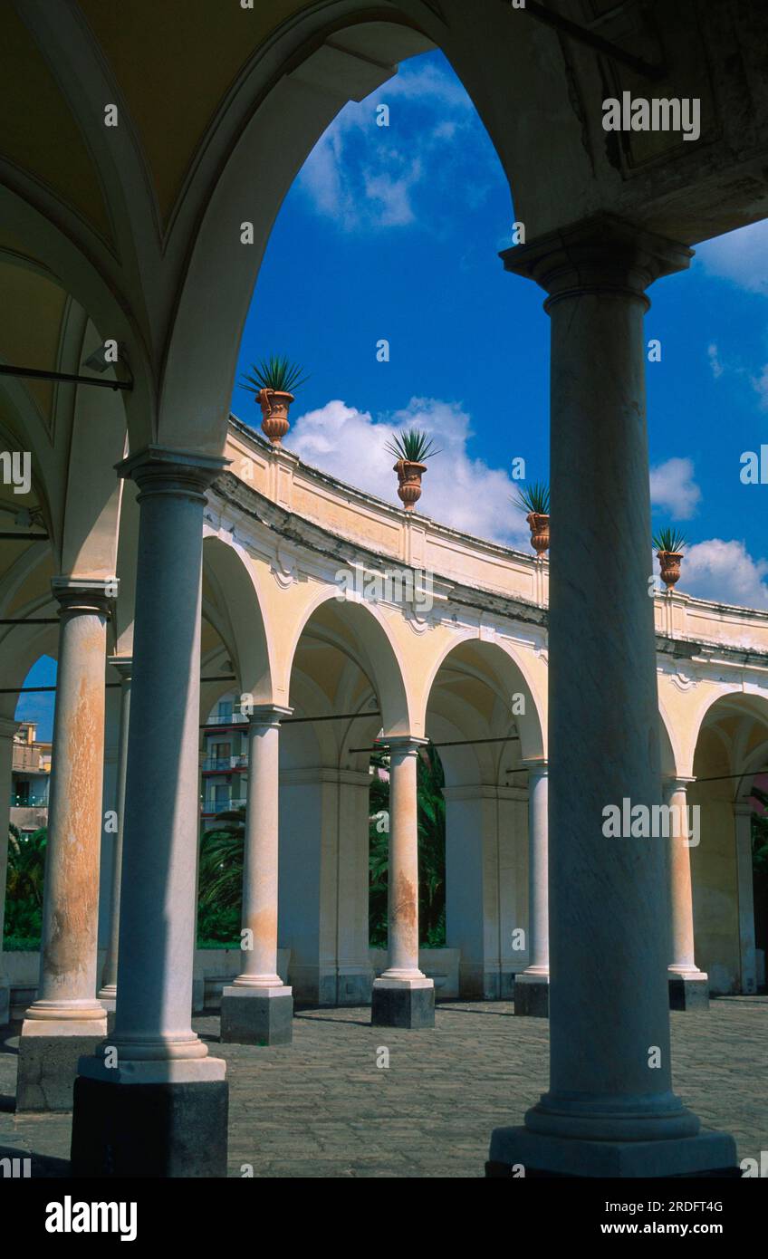 Columns, Villa Campolieto, Torre del Greco, Campania, Italy Stock Photo