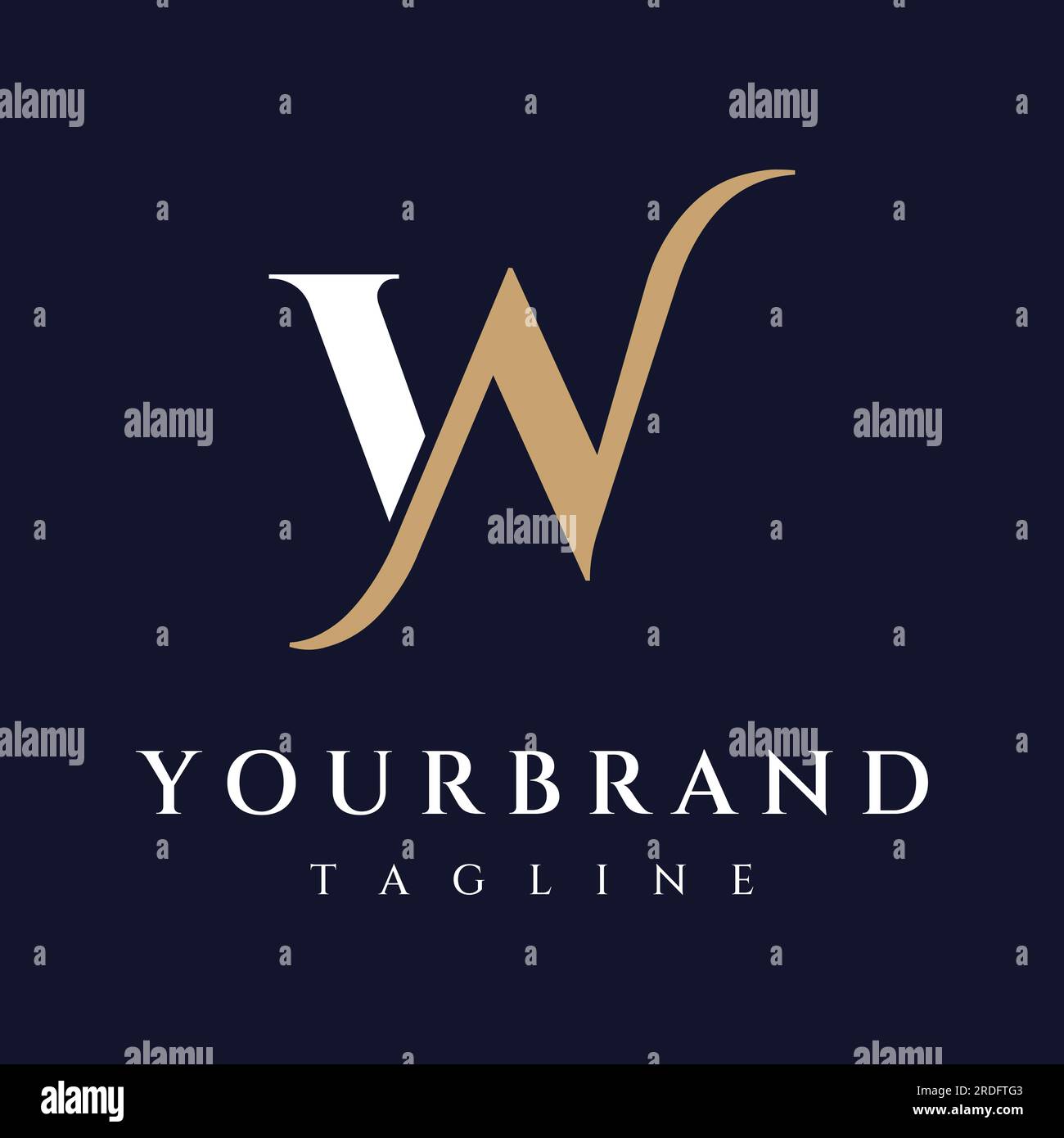 Luxurious and elegant monogram or geometric element initial letter W ...