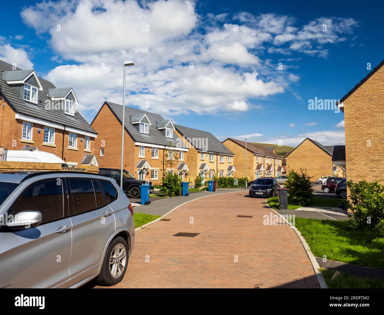 New houses built on a greenfield site in Clitheroe, Lancashire, UK