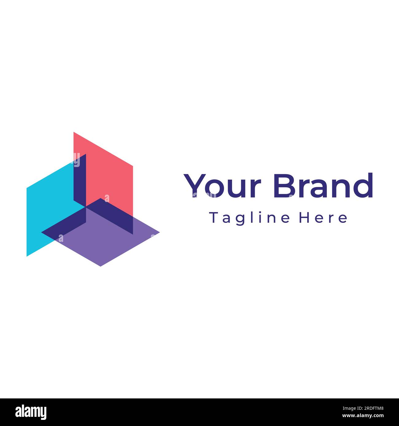 Block chain logo design.Geometric block chain with hexagons, modern ...