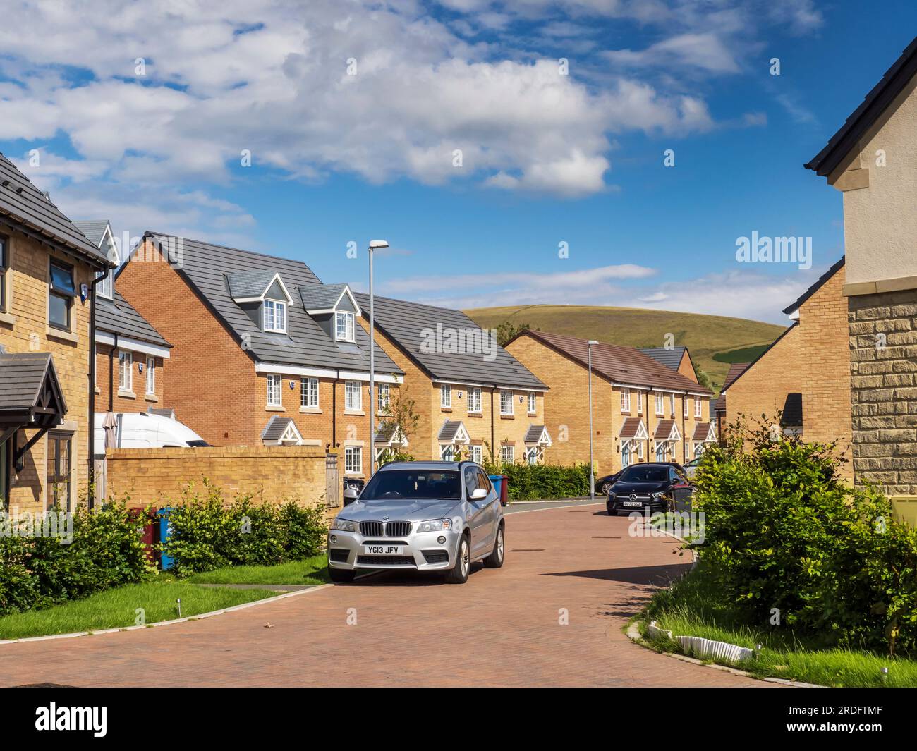 New houses built on a greenfield site in Clitheroe, Lancashire, UK