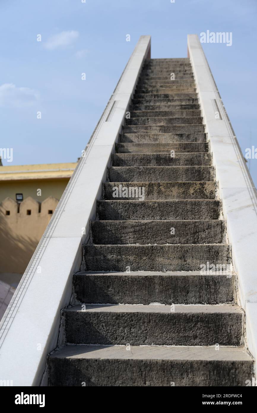 A photo of an astronomical instrument--an outdoor stairway-- used to measure time. Stock Photo