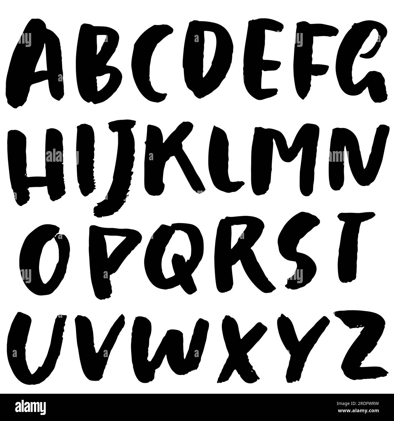 Hand Drawn Modern Brush Font Stock Vector Image & Art - Alamy