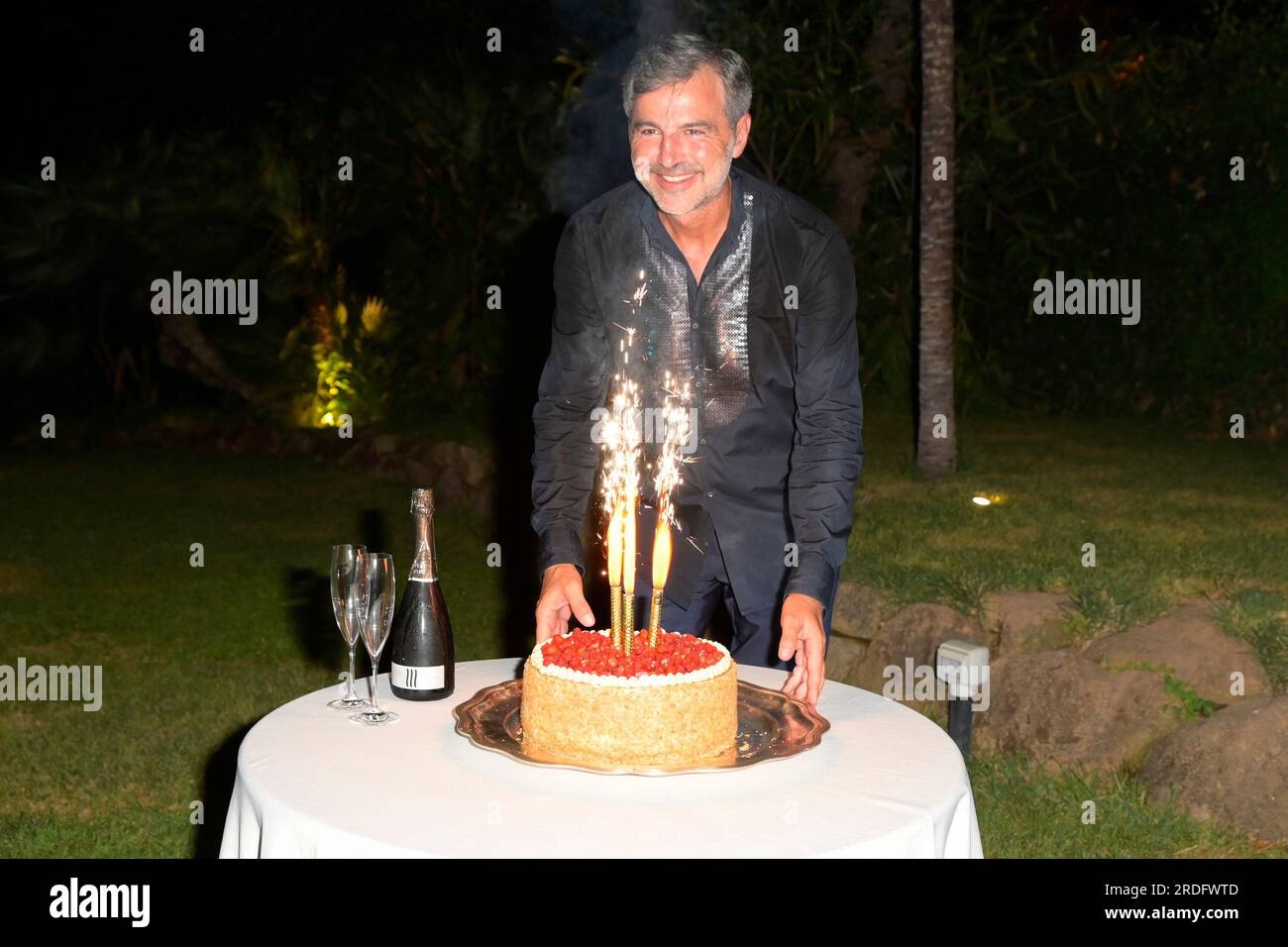 Beppe Convertini bei seiner Geburtstagsfeier im Palazzo Brancaccio. Rom, 20.07.2023 Stock Photo
