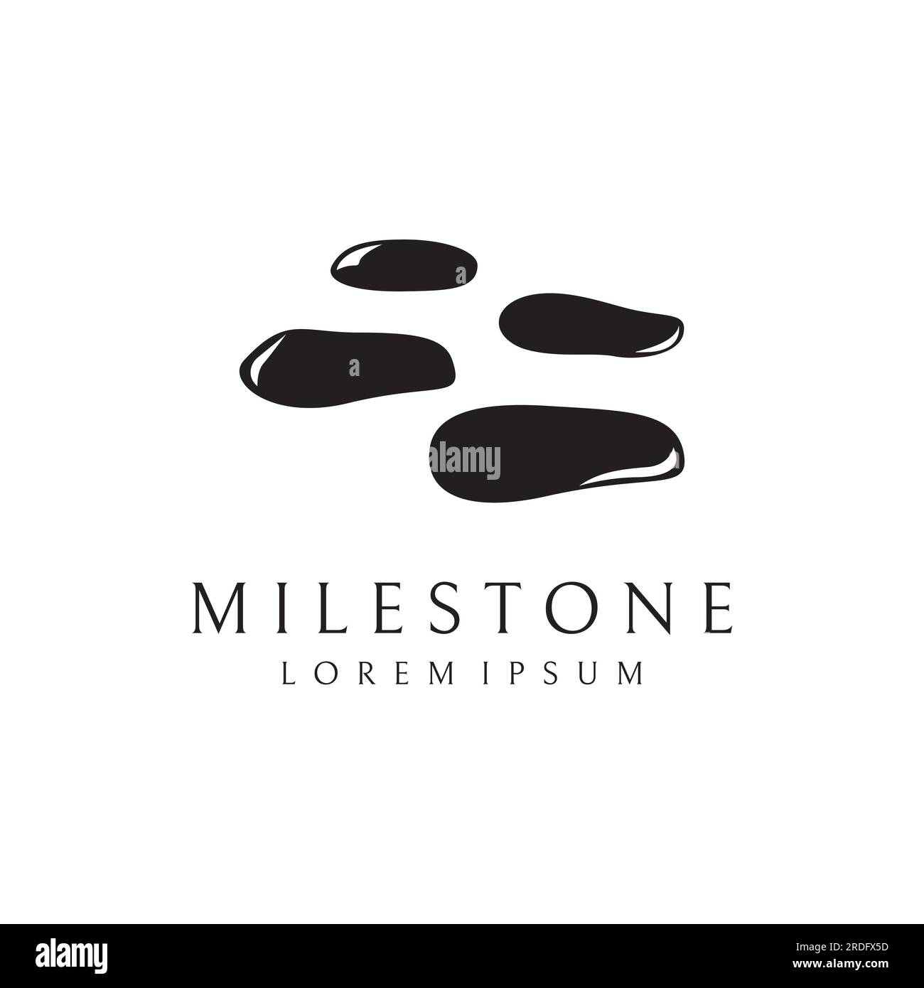 A stepping stone or walking stone logo. Stock Vector