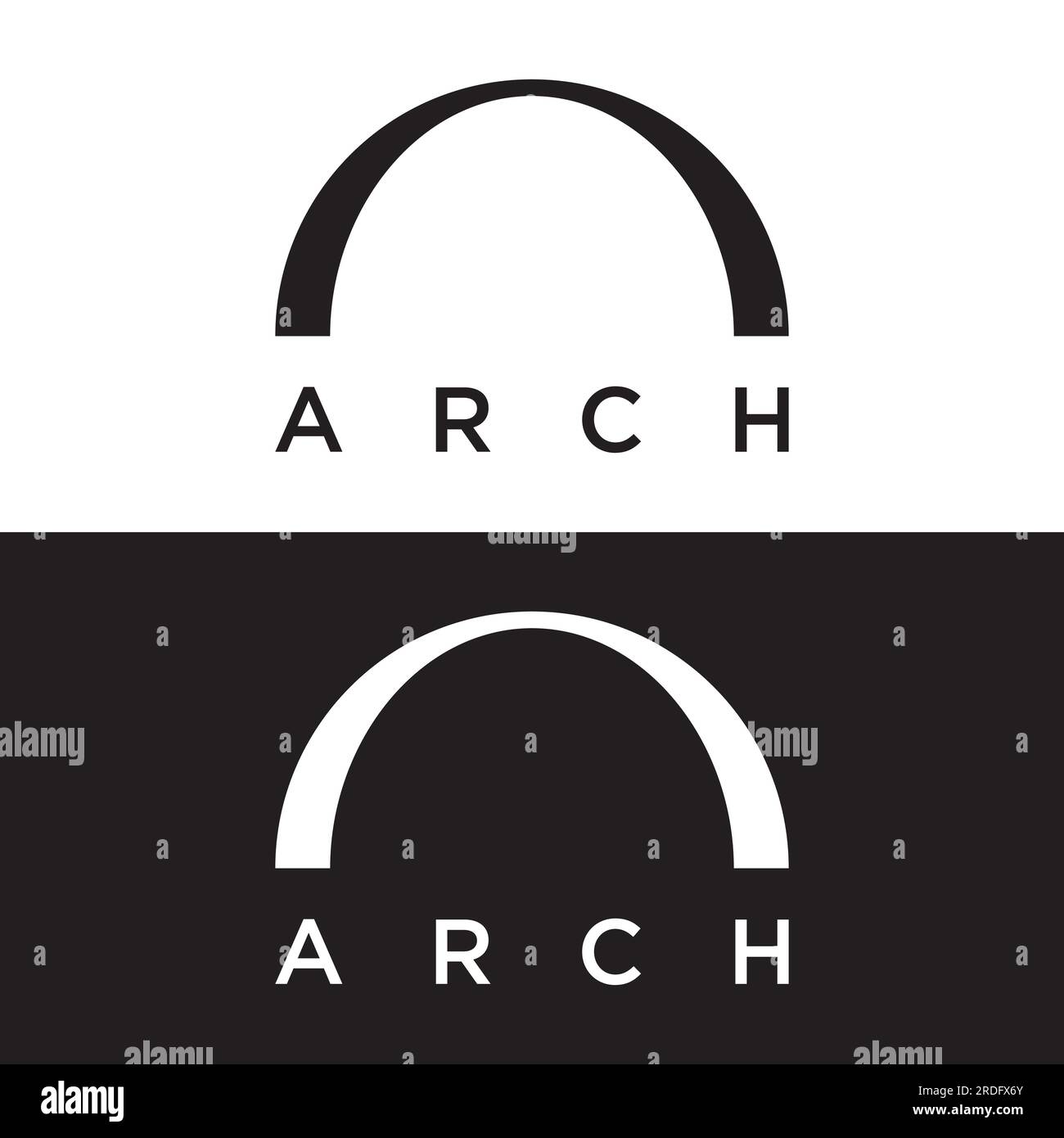 Abstract element of arch line vector logo, for the construction of doors, windows, buildings and architecture. Stock Vector