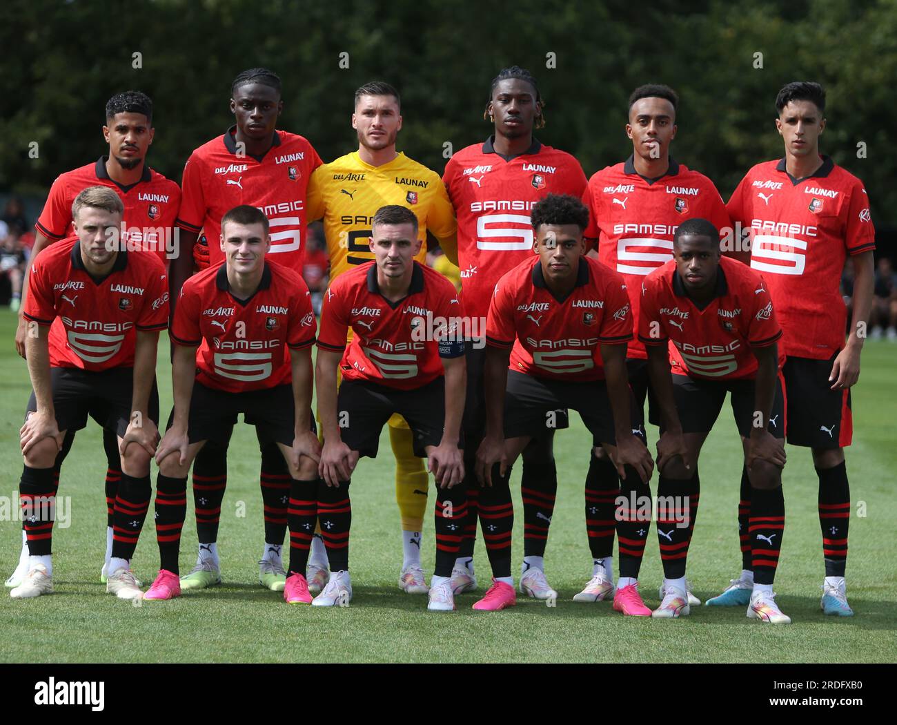 Team of Stade Rennais during the football Amical 2023 between Stade Rennais  and FC Concarneau on July 19, 2023 at La Piverdière in Rennes, France -  Photo Laurent Lairys / PANORAMIC Stock Photo - Alamy