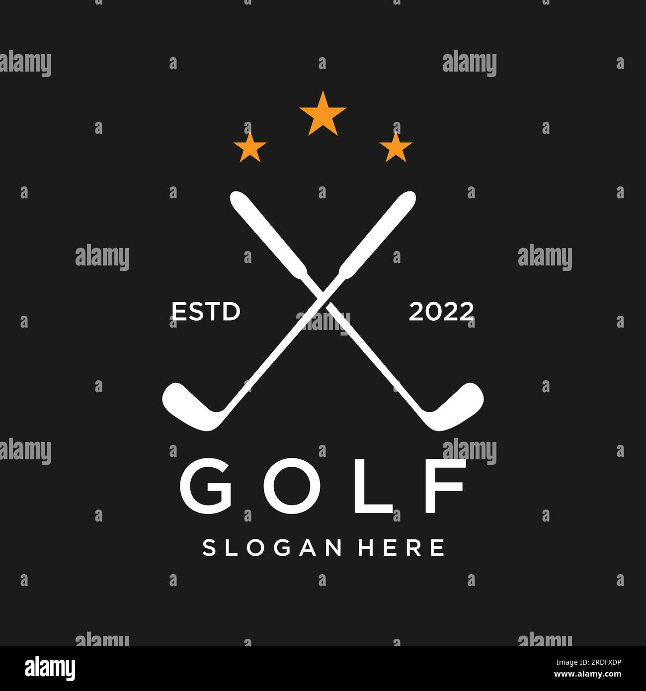Golf ball and stick and golf course logo design. Logo for professional
