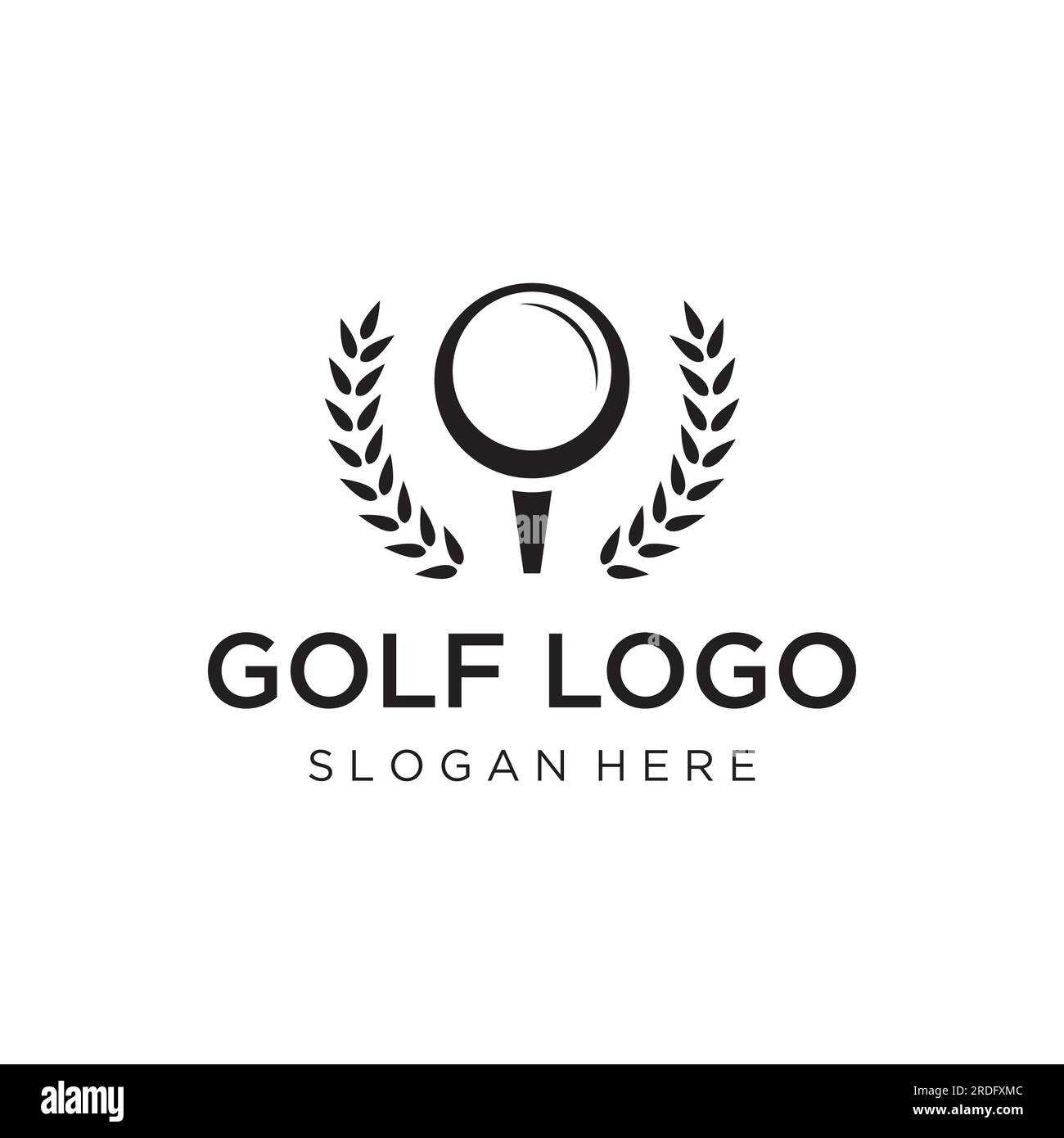 Golf ball and stick and golf course logo design. Logo for professional