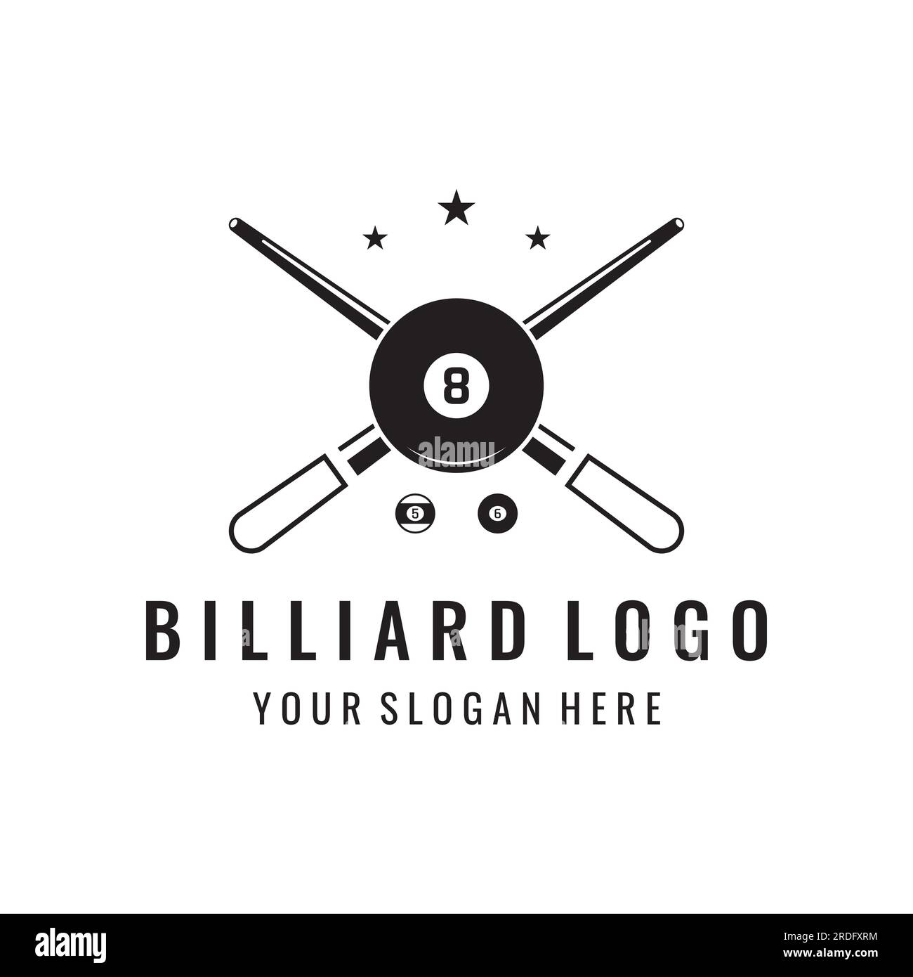 Billiard and cue stick creative logo template. Logo of billiard sport ...