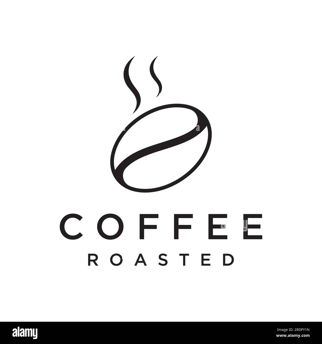 Hand drawn vintage style arabica coffee cup and coffee plant logo.Logo