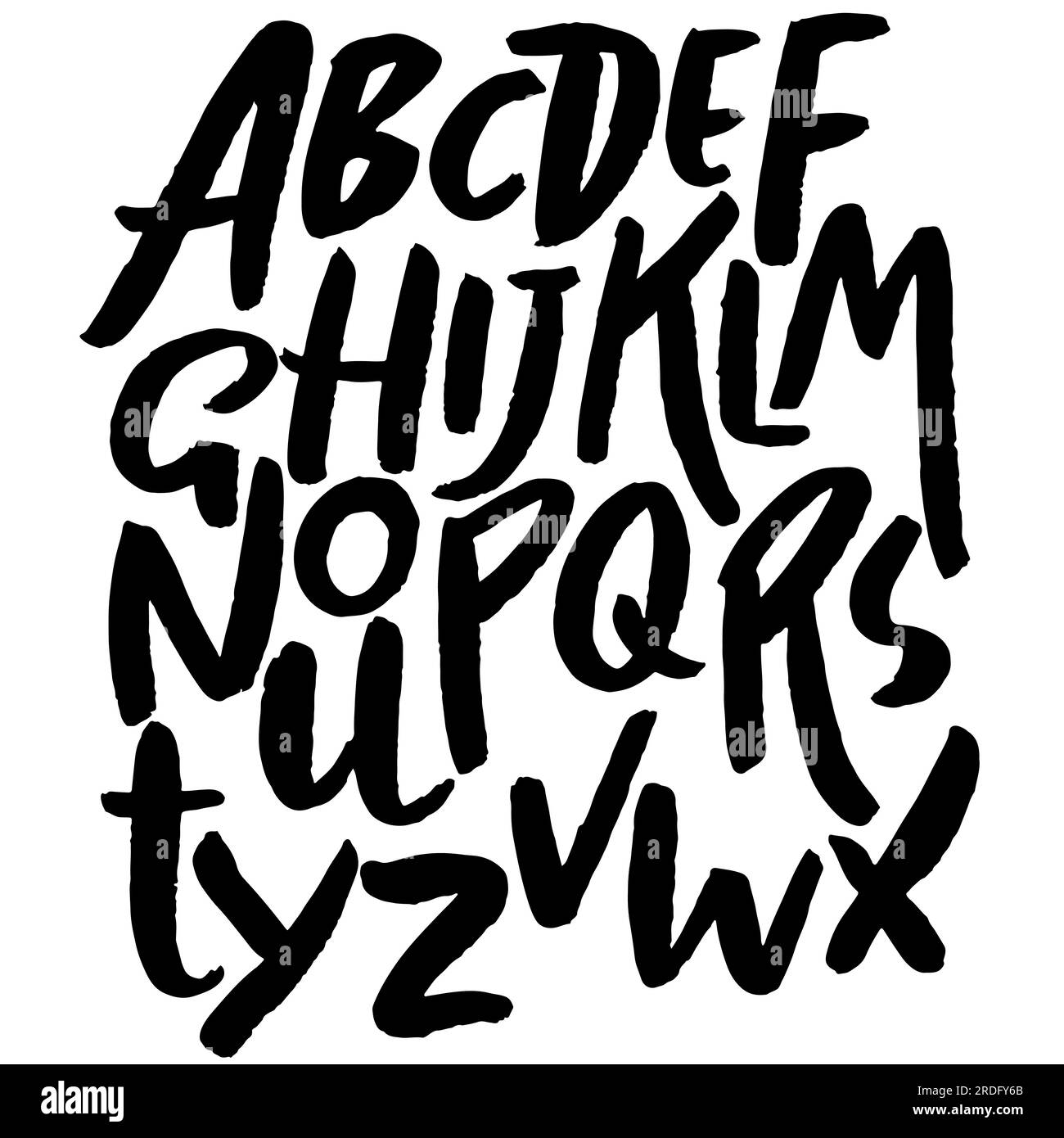 Hand Drawn Brush Font Stock Vector Image & Art - Alamy