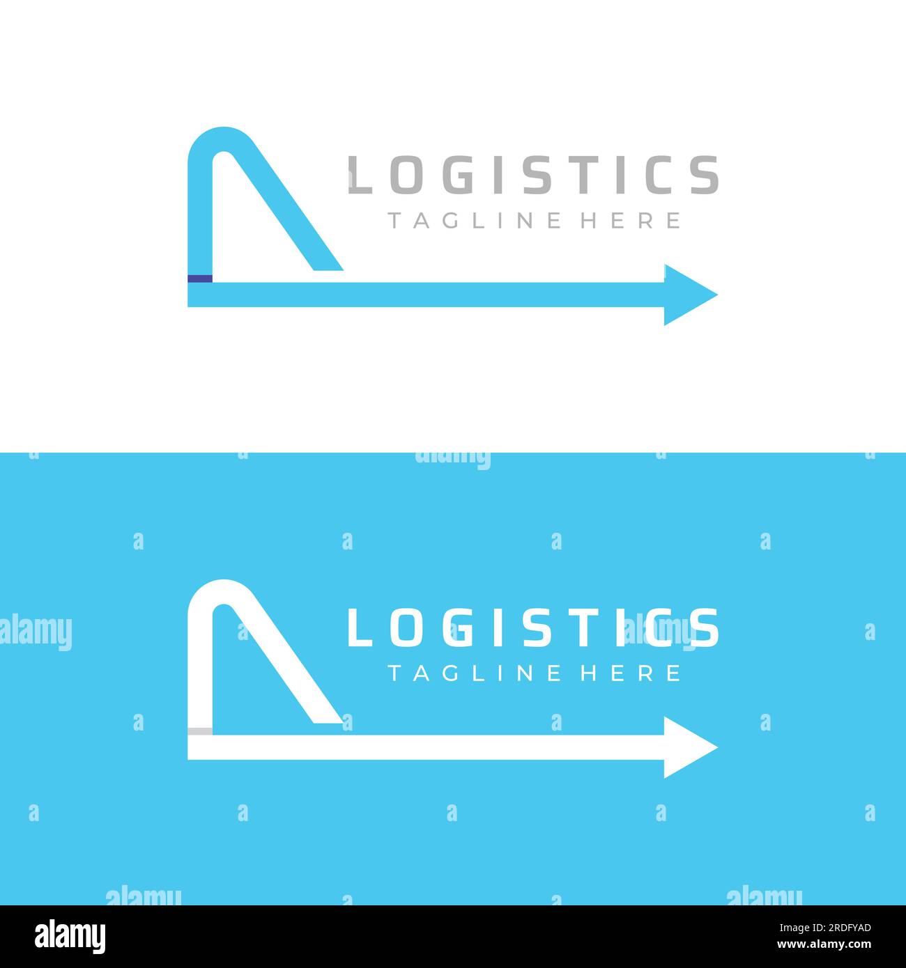 Logistics logo with arrows, order box, fast and digital order. Stock Vector