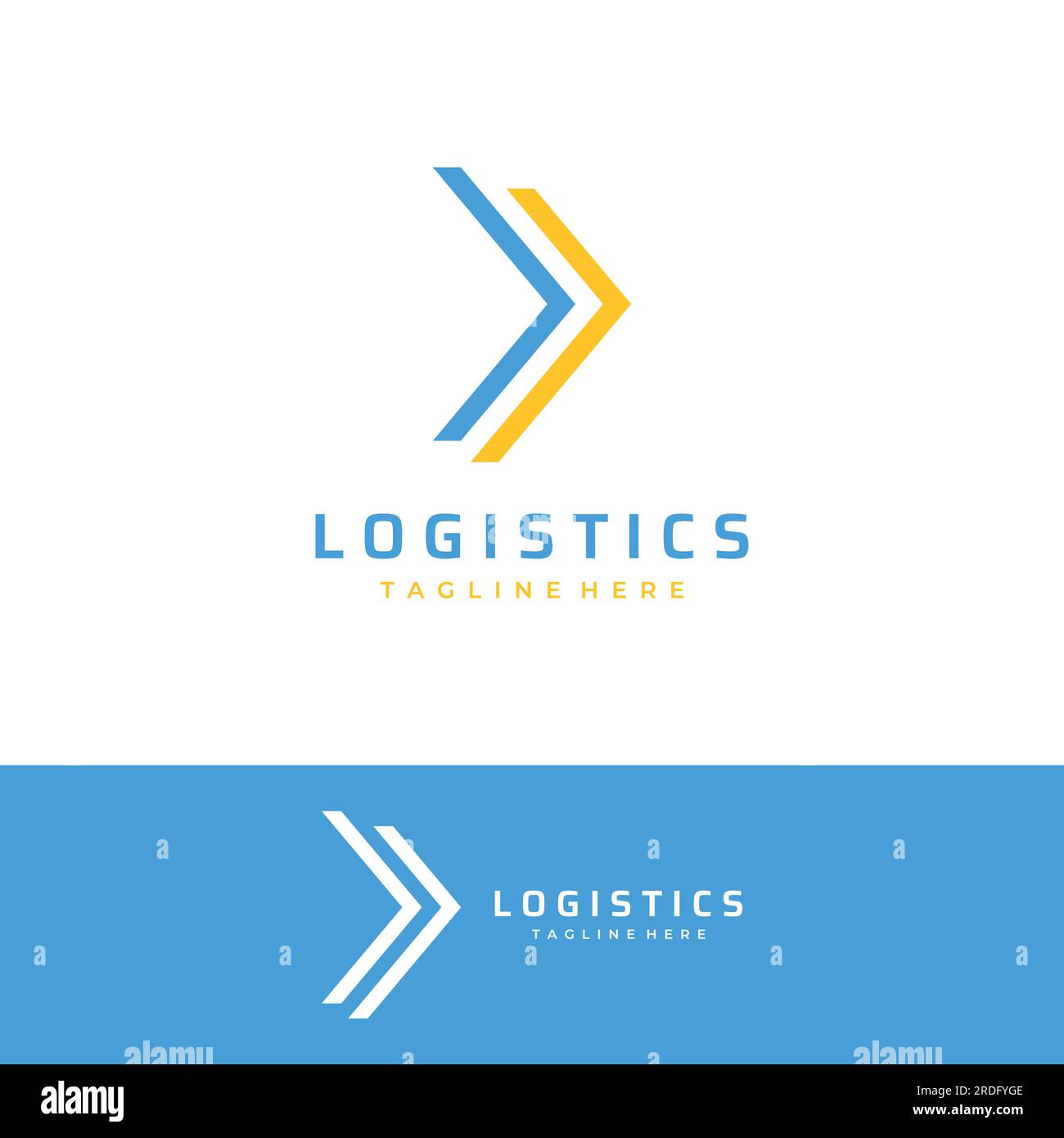 Logistics logo with arrows, order box, fast and digital order. Stock Vector