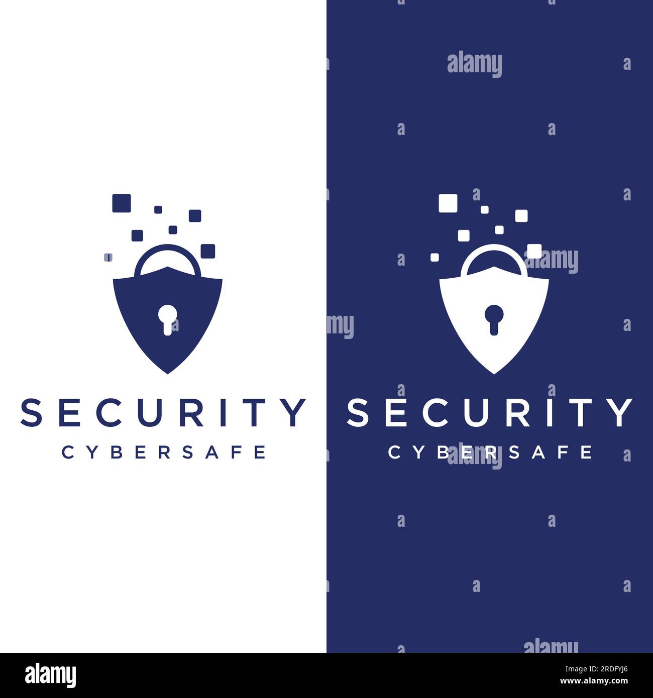 Creative design of technology digital cyber security logo with modern ...