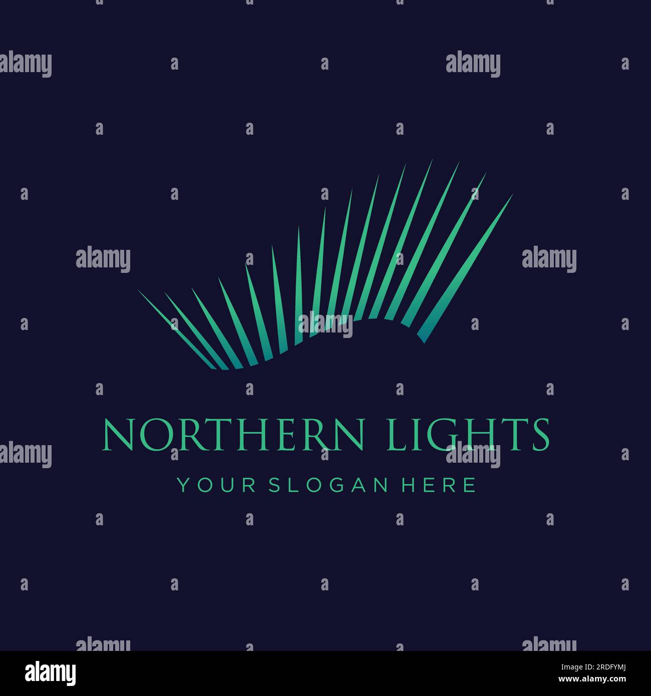 The northern light wave logo is inspired by the lights of the aurora