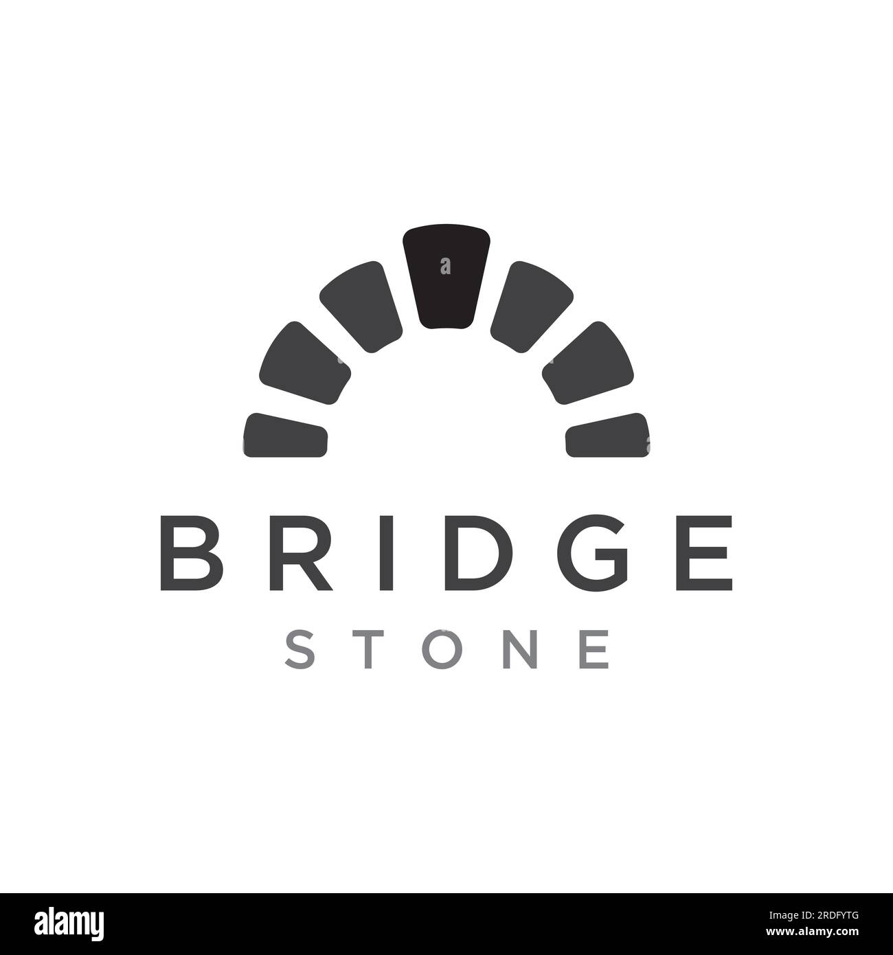 Simple and modern stone bridge building logo creative design Stock