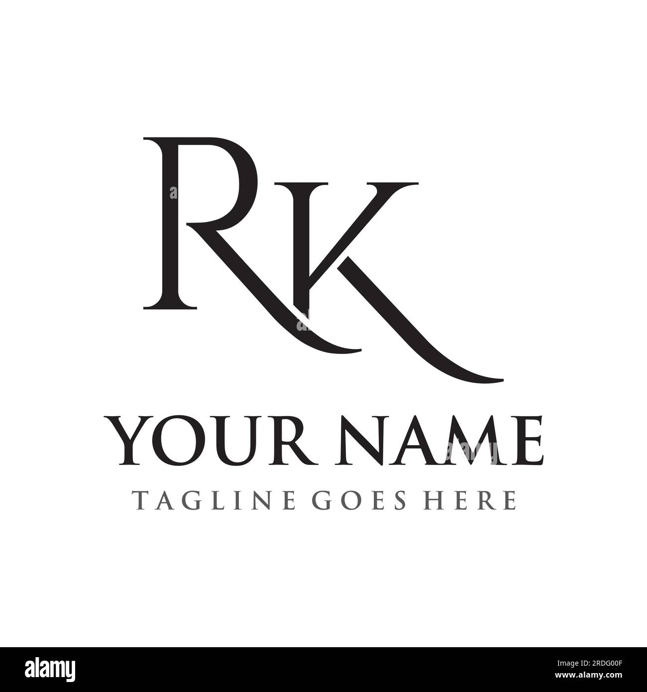 Luxury RK , KR , K , R Letter Logo with an elegant and unique monogram. Logo for business card , business , brand , company. Stock Vector