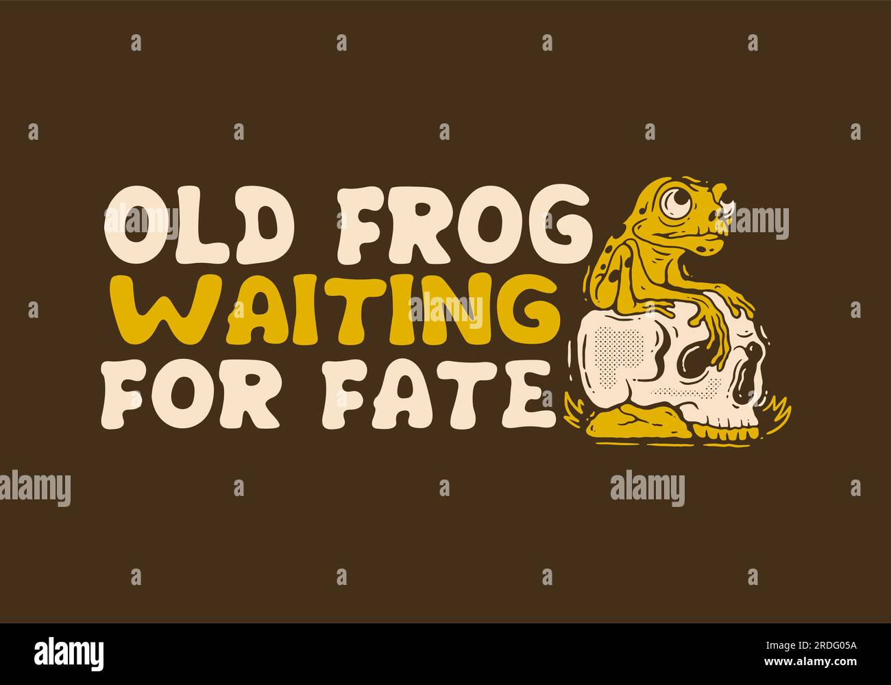Old frog waiting for fate, Vintage Mascot character design of frog ...