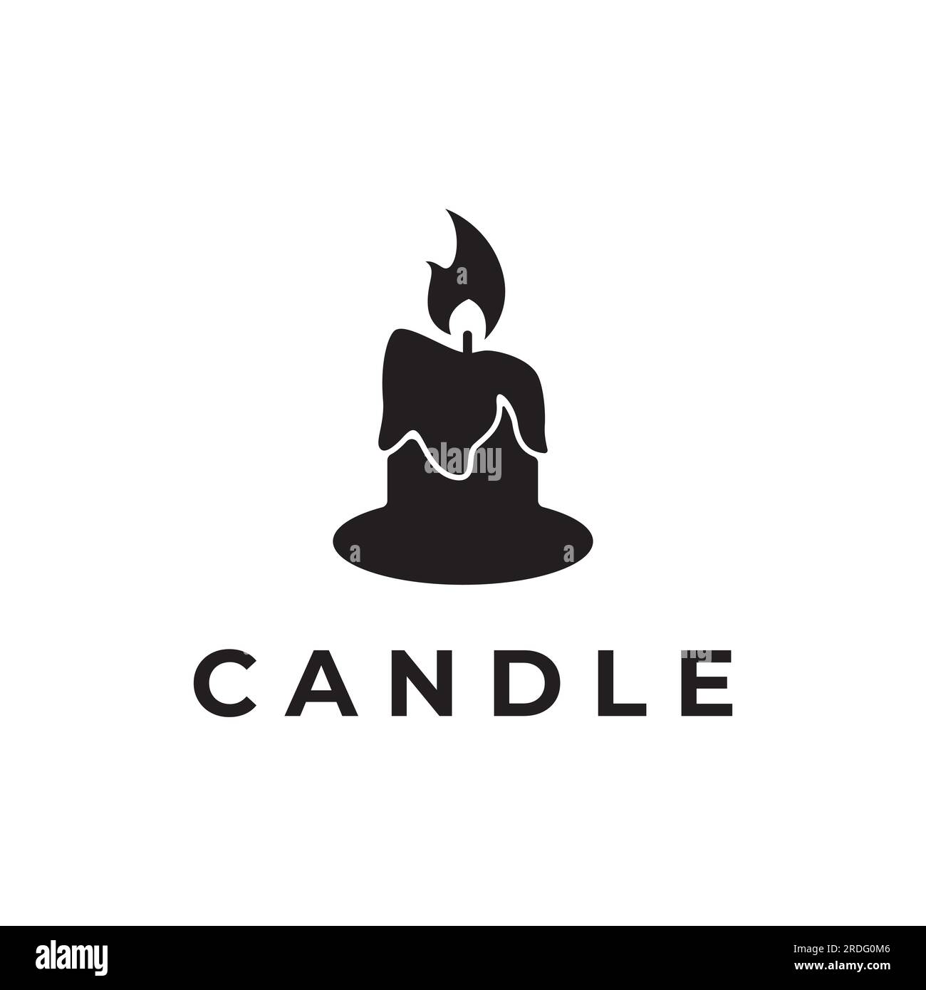 Simple burning luxury candlelight logo design with isolated background