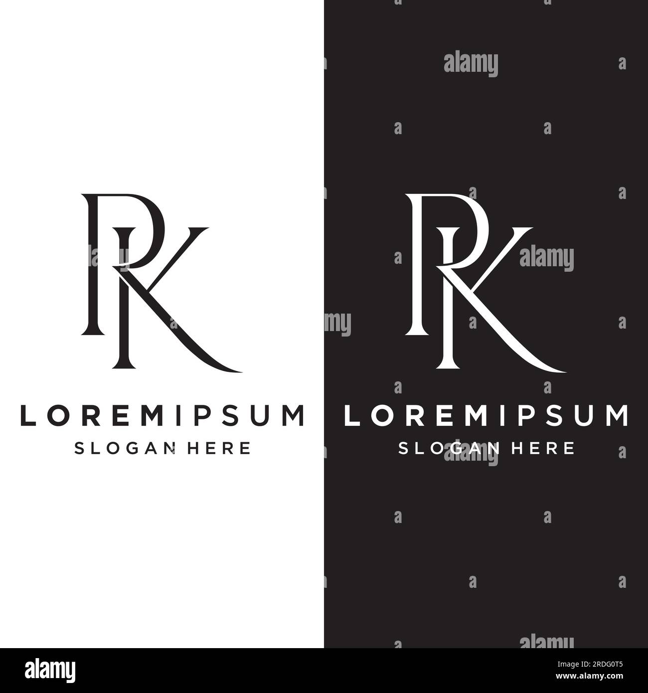 Luxury RK , KR , K , R Letter Logo with an elegant and unique monogram. Logo for business card , business , brand , company. Stock Vector