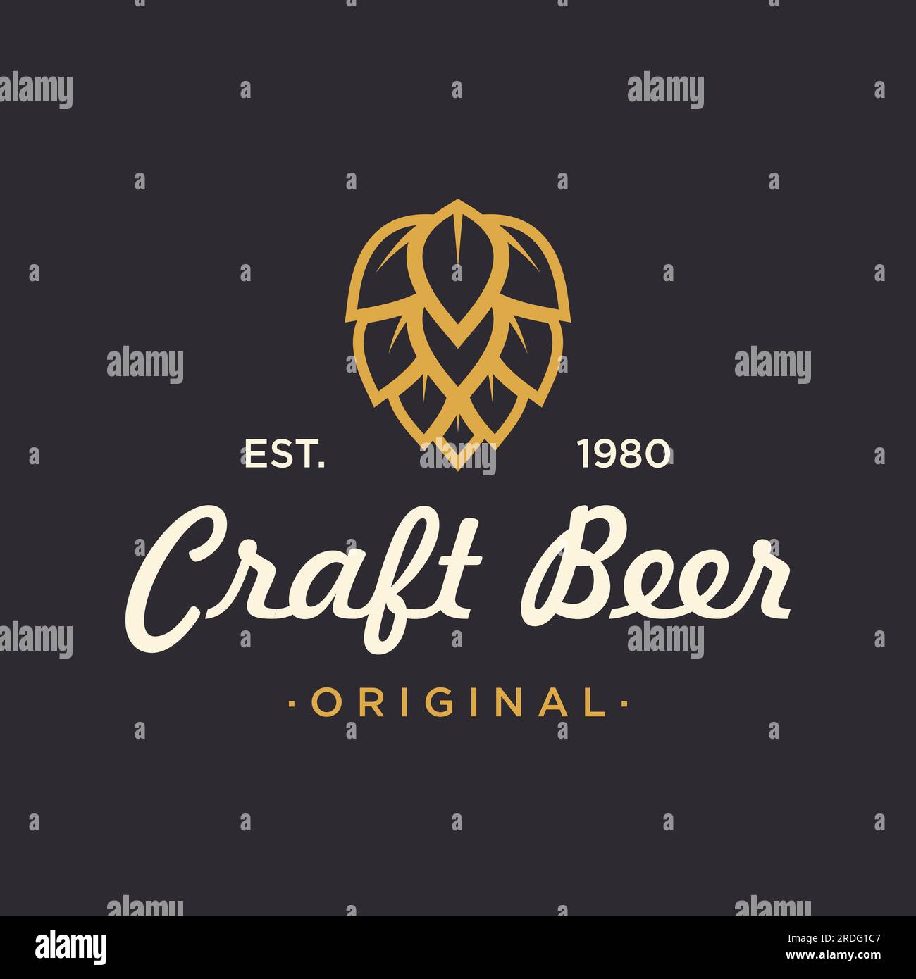 Premium quality vintage craft beer logo template. For badges, emblems, beer companies, bars, taverns. Stock Vector