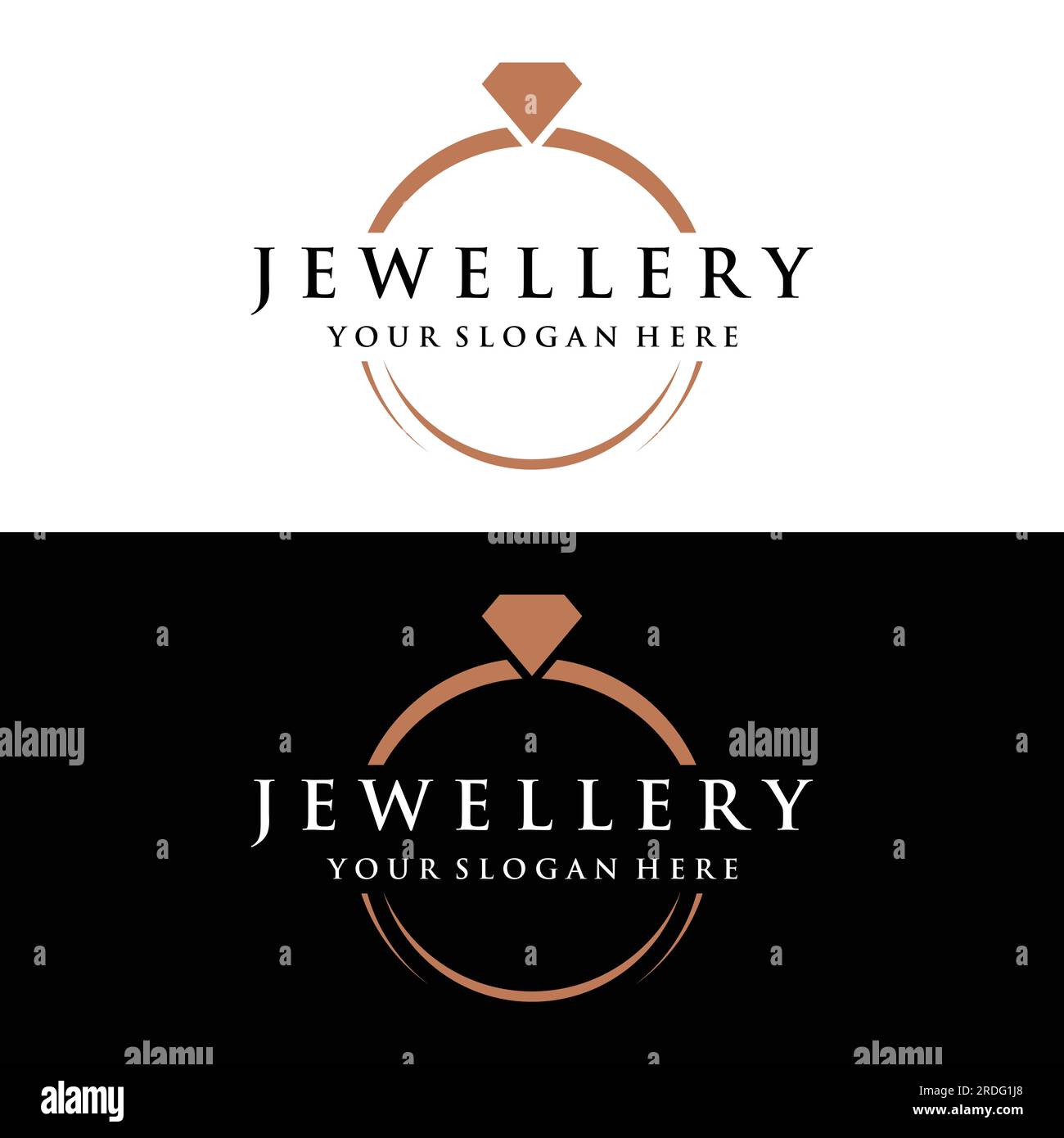 Abstract logo of jewelry ring with luxury diamond or gems.Isolated