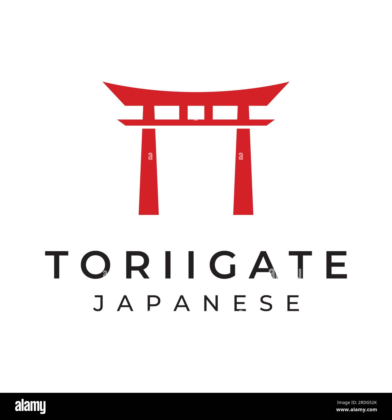 Japanese ancient tori gate logo design. Japanese heritage, culture and history tori gate. Logo for business. Stock Vector