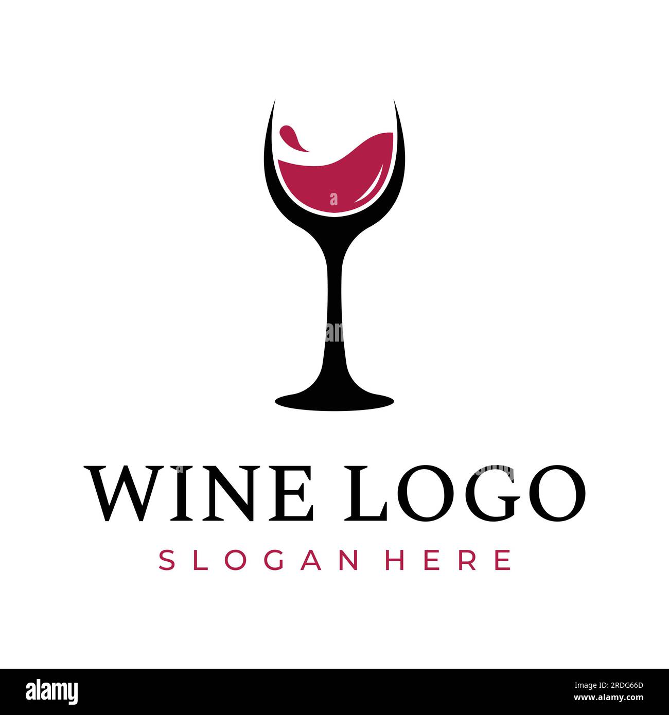Wine logo design with wine glasses and bottles.Logos for nightclubs, bars and wine shops. Stock Vector