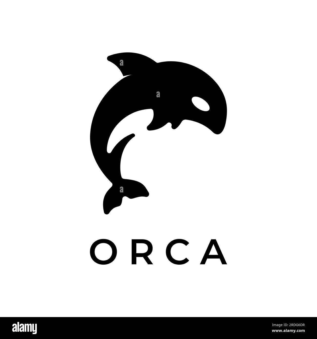 Simple black orca whale animal logo creative design. Killer underwater animal. Logo for business, identity and branding. Stock Vector