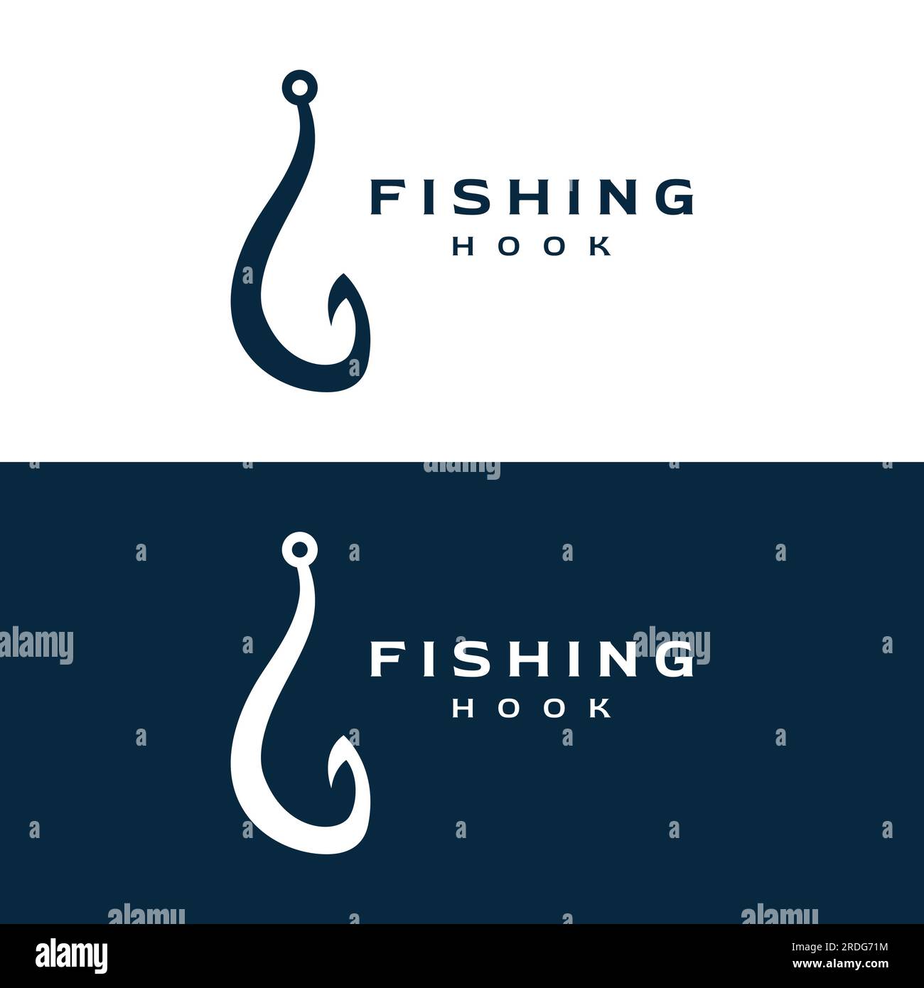 Vintage fishing hook logo as a fishing tool.Logo for business