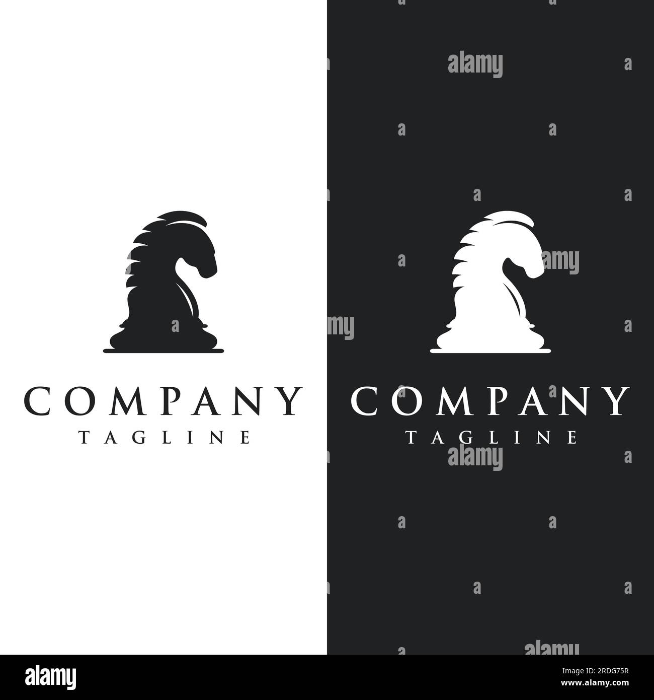 Chess strategy game logo with kings, pawns and rooks. Logos for ...