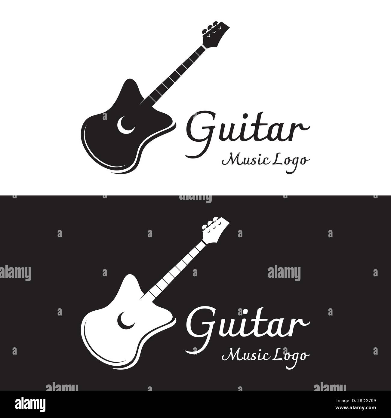 Simple shape guitar musical instrument logo, music, band, live music