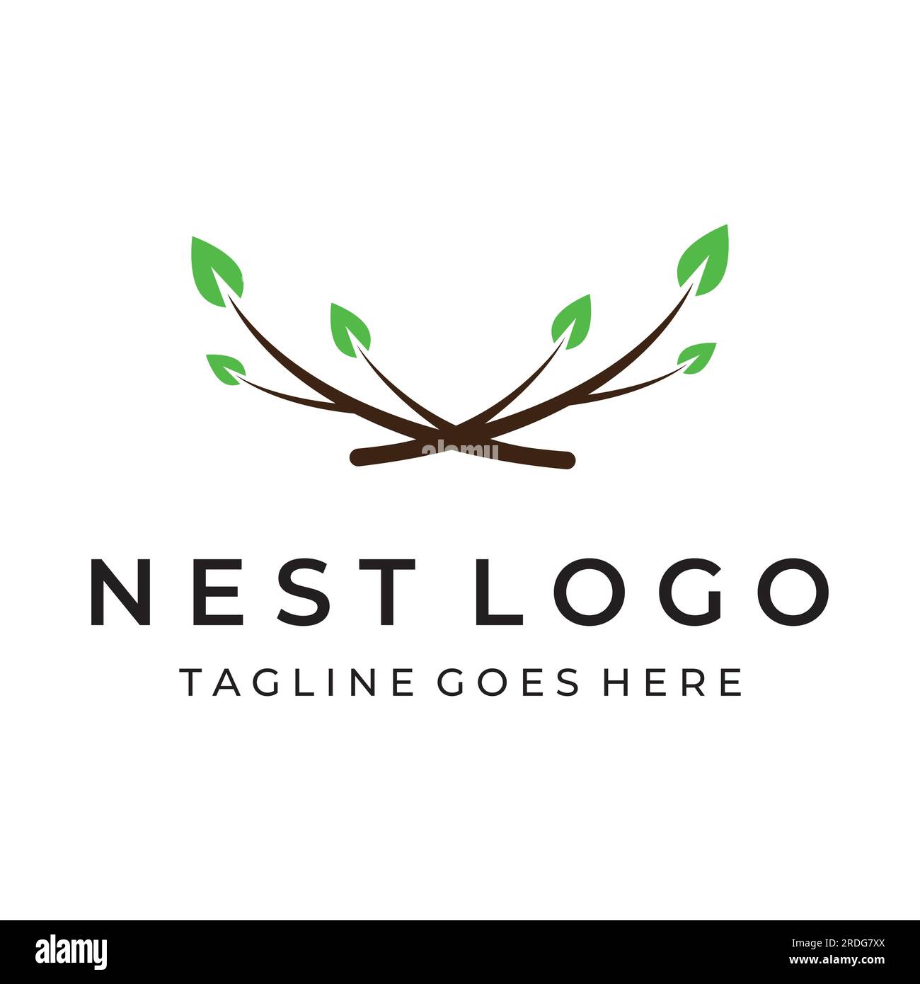 Bird's nest hipster logo design vector illustration Stock Vector Image