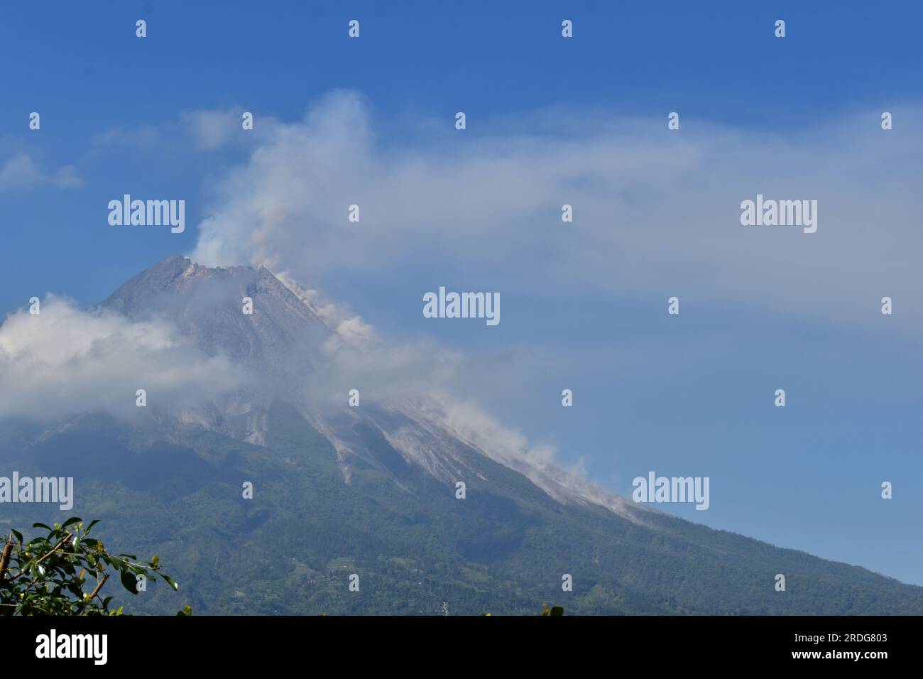 Merapi view from ketep pass, Magelag Indonesia. Stock Photo