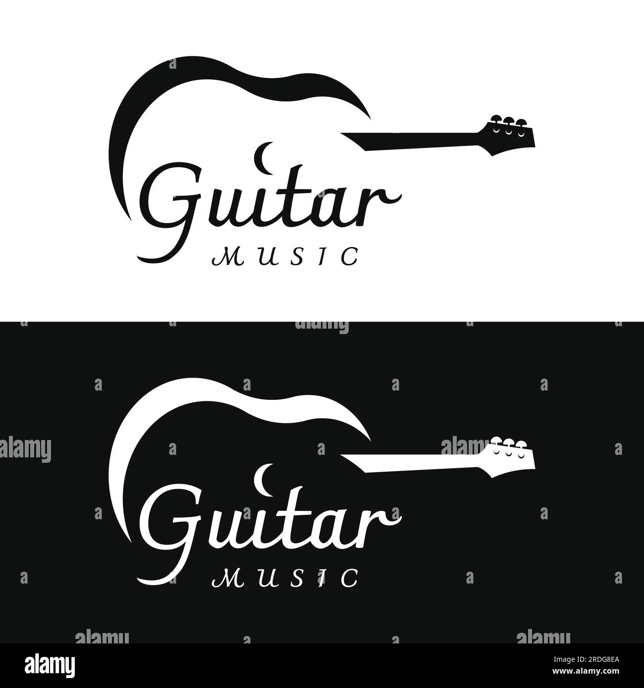 Simple shape guitar musical instrument logo, music, band, live music
