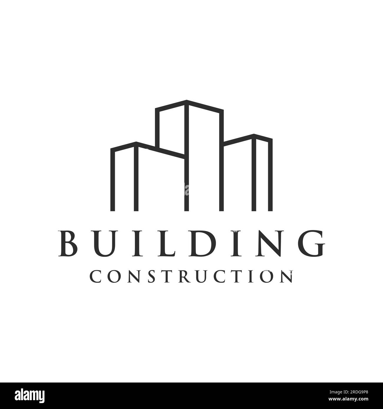 Logos of modern and elegant luxury apartment buildings, houses, hotels and buildings isolated